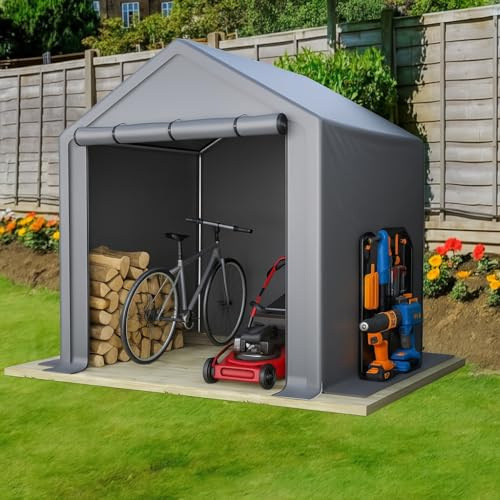 Geräteschuppen 190x170x200 cm, Fahrradgarage, Fahrradgarage Wetterfest, Garagenzelt, Gartenhaus Lagerzelt Fahrradschuppen Werkzeugzelt Lagergarage, Gerätezelt mit Wasserdichtes Rolltor (190x170x200cm)