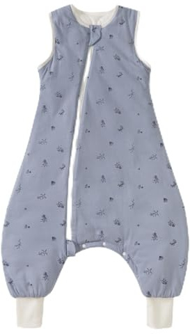 Nivolltha Super Soft Winter Baby Schlafsack mit Füßen 2.5 TOG, 100% Baumwolle Warmer Schlafsack mit Beinen für Kleinkinder, Ozean, Größe L