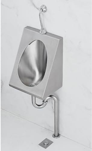 ksxnkhk Urinario de Acero Inoxidable, urinarios de Pared para Hombres, con Descarga de pie, con Tubo Tipo N, Ideal para escuelas y Lugares turísticos.