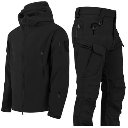 SimidunEUR Hombre Traje de uniforme militar de camuflaje impermeable – Conjunto de chaqueta y pantalón táctico, suaves para combate，trabajo, pesca, caza y escalada