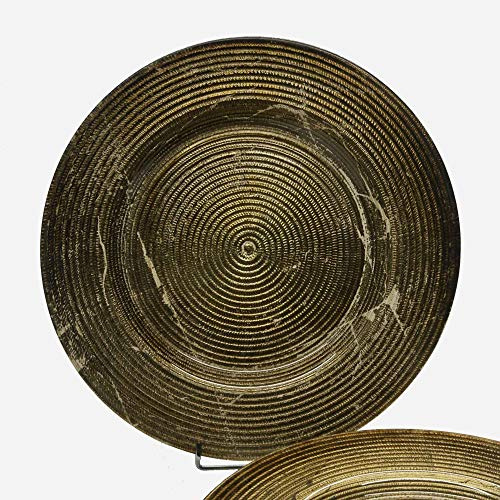 Gala&K | Caja de 6 bajoplatos de cristal | Colección ESPIRAL | Redondos | Ø 33,5 cm.