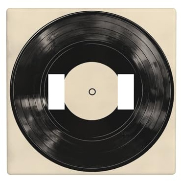 Placa de pared para interruptor de pared de doble banda, estilo retro, tamaño estándar, 11,4 x 11,4 cm