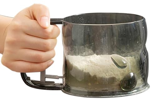 YRTUOP Tamiz Para Harina De Repostería - Con Escala Para Tamizado Rápido De Azúcar En Polvo Con Espolvoreador,Colador De Mano Para Cocina Y Tamizador De Polvo - Para Uso En Cocina, Restaurantes,