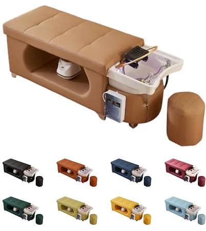 Japan Head Spa - Table de Massage Head Spa avec Raccordement Aux Eaux Usées, Arrivée Eau Chaude/Froide - Matelas Confort 14cm 30 Couleurs – Installation Facile - Matériel Professionnel – Garantie 1 an