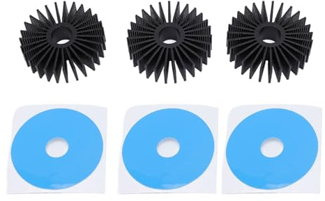 Ghzste 3 Sets 3D Printer Motor Round Heatsink Aluminum Heat Sink Replacement, Efficient Cooling for Stepper Motor with Preapplied Thermal Adhesive, Designed for Multi Scenario Use