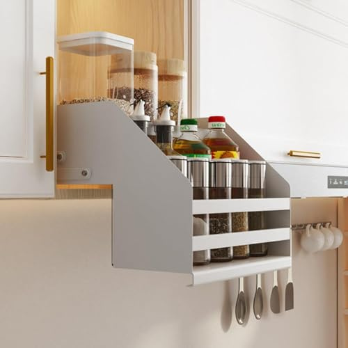 Pull Down Hylla Skåp Organizer Hidden Up Köksskåp Förvaring Pull Down Hylla Teleskopisk Organizer(2 Layers)