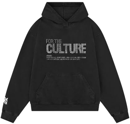 Hommes Femmes Crystal Hoodies for The Culture Baggy Sweat à Capuche Sport Décontracté Imitation Diamant Sweatshirt Manche Coupe Pull Ample
