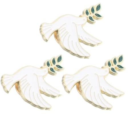 JOINPAYA 3pcs Épingle Symbole la Paix en Alliage de Zinc Blanc, Accessoire Élégant et Résistant la Rouille pour Vêtements, Paquet et Événements Spéciaux