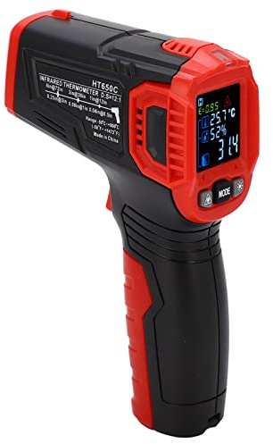Haofy Infraröd Termometer Högprecisionsfri Temperaturpistol, Ljudljuslarm för Industriell Matlagning, LCD-färgskärm för Hushållsbruk och Metallindustri