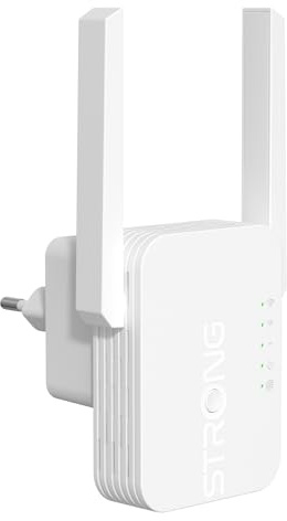 STRONG WiFi 300 Mbps väggrepeater – kraftfull WiFi-signalförstärkare för hemmet, WiFi-repeater lång räckvidd, WiFi-förlängning med WPS, LAN-port och åtkomstpunktsläge