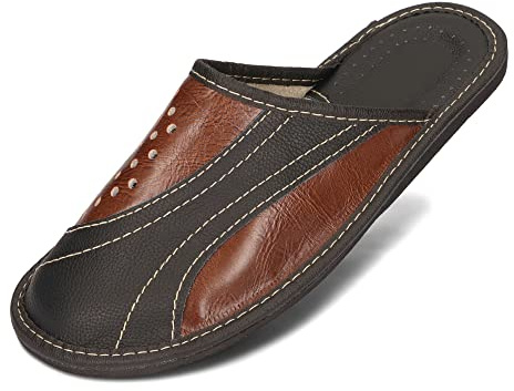 BeComfy Pantofole da Uomo Pantofole in Pelle Naturale 40-46 EU