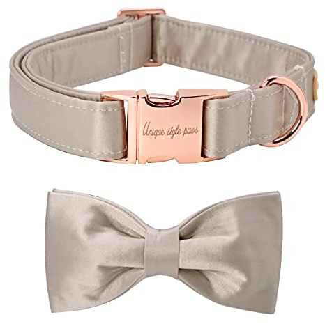 Unique style paws Hundehalsband, Hochzeit Seidenhundehalsband mit Schleife, weiche Fliege verstellbares Haustierhalsband Geschenk für weibliche oder männliche kleine Hunde