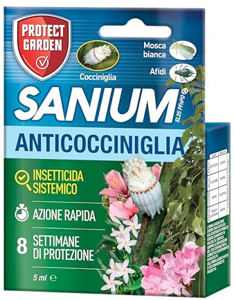 PROTECT GARDEN Sanium SL 25 Anticocciniglia PFnPO, Insetticida Sistemico Concentrato. Elimina Cocciniglia Sia Fasi larvali Che Adulte. Rapida Azione Abbattente. Fino a 8 Settimane di Protezione. 5ml