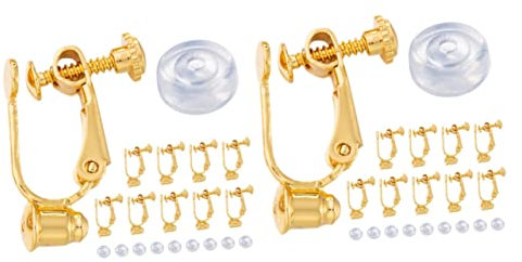 Operitacx 2sätze Ohrringkonverter Ohne Piercing Schmerzfreie Ohrclips Teiliges Inklusive Goldplattierten Konvertern Und Runden Polstern Für Diy Ohrringe