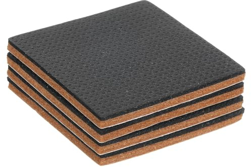 sourcing map 4 feltrini ed EVA per mobili, 60 mm, quadrati, protezioni per pavimenti in legno, autoadesive, per proteggere pavimenti in legno, gambe di tavoli e sedie, marroni e neri