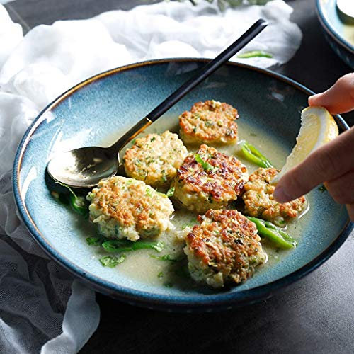 Msuiiixcccc Home Dish Ceramic Plate Deep Plate Creative Plate Oven Enamel Western Plate 9 inch Tableware Salad Plate Soup Plate (Size: 9 inch)