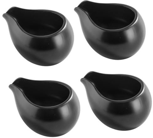 Ipetboom 4 Pièces Pichet à Lait Céramique Petite avec Bec Verseur Spécial pour Café et Thé Pot Ancien Distributeur Pratique pour Sirop Chaud