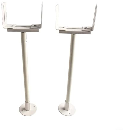 Lot de 2 supports de fixation réglables en fonte pour radiateurs vintage et radiateurs, 41 à 46 cm de hauteur, finition blanche