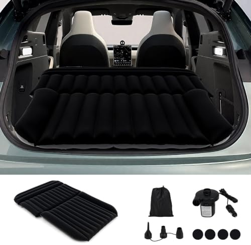 COSTWAY Auto Matratze, 190 x 130 cm, SUV Luftmatratze doppelseitig, Automatratze für Kofferraum, aufblasbares Luftbett mit Luftpumpe & Tragetasche, für Camping, Reisen, Outdoor (Schwarz)