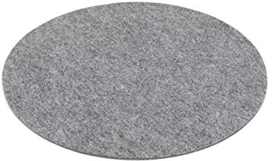 Platzset Filz Tischset 6er Set (Auswahl Farbe) Waschbar Rund Ø40cm Premium Rob&Raf Design Unterlage (Grau)