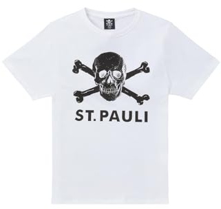 FC St. Pauli T-Shirt Totenkopf weiß - Größe XL