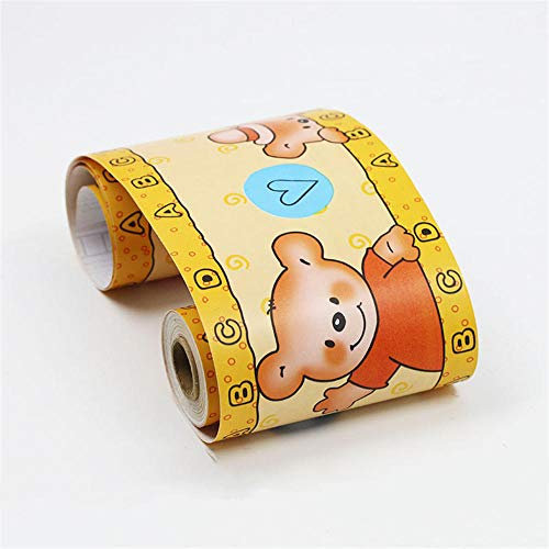 Borde del papel pintado Animales de dibujos animados Auto Adhesivo del Papel Pintado del PVC Cenefa autoadhesiva para decoración de pared de cocina baño 10cm X 900cm