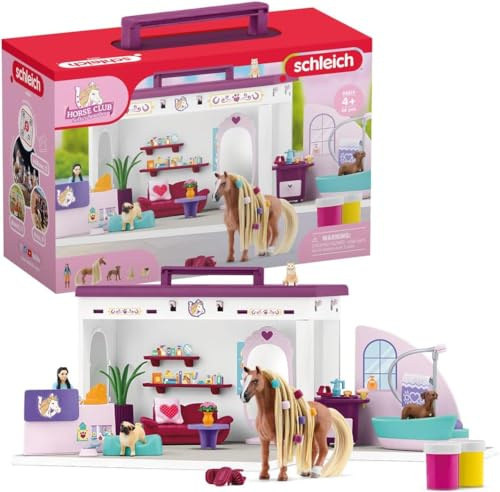 Schleich | Tier Salon 42614 | Spielset | 66 Teile | Set mit Figuren, vielen Funktionen und zahlreichem Zubehör | detailgetreues Pferdespielzeug | Geschenk für Mädchen und Jungen
