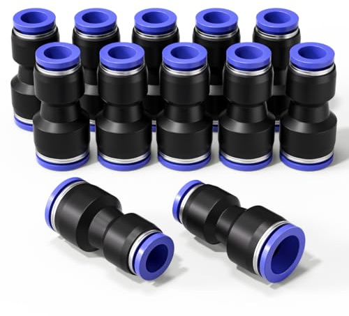 Bwintech 12 Pcs 4mm bis 8mm pneumatische gerade Verringerung Push to Connect Adapter Quick Release Reducer Fittings(PG4-8)