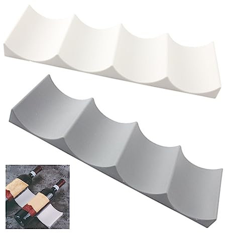 CAASFOOY 2 Pezzi Portabottiglie Frigo,Portabottiglie in plastica, Porta bottiglie da frigo, Europeo Portabottiglie da Tavolo per Frigorifero, Ideale per Cucina, Frigorifero(Grigio,Bianco)