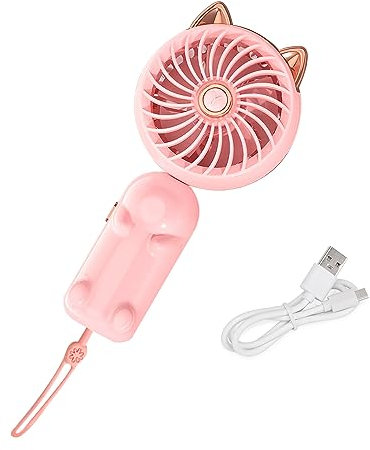 GVSAVY 1pcs Foldable Fan, Portable USB Rechargeable Fan, Cute Handheld Fan, Mini Handheld Fan, Suitable for Office, Outdoor, Travel