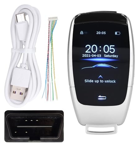Tyenaza Clé Intelligente Universelle TK900, Télécommande Tactile LCD pour Voitures avec Démarrage par Bouton-Poussoir(mèche)