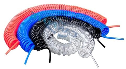 3/6/9/12/15Meters PU Air Compressor Hose Tube Spiral Pipe Pneumatic Polyurethane 6 * 4mm 8 * 5 10 * 6.5 12 * 8mm Telescopic Spring Tool (Color : 10x6.5mm Bue, Size : 15 Meters)