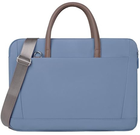 Funseed Borsa Messenger per Computer Portatile da 15 Pollici in Poliestere, Leggera, Solida, Borsa da Lavoro per Computer Portatile, Borsa da Viaggio per Ufficio, Blu, Large