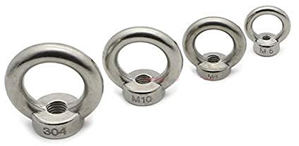 Roedax Ringschraube Hebeösenmuttern 1 Stück Ösenmutter M3 M4 M5 M6 M8 M10 M12 Ringösenschraube 304 Edelstahl-Mutternschraube Universal-Ringhakenmutternschraube Stabilisieren