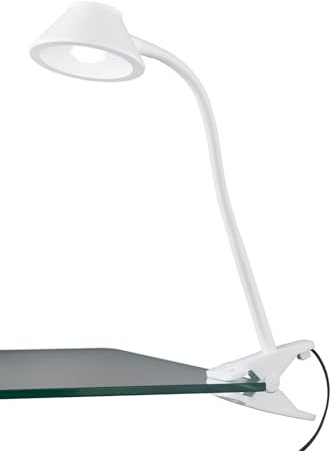 Reality Leuchten LED Klemmleuchte Berry R22191201, Kunststoff Weiß, inkl. 3.5 Watt LED, Flexarm