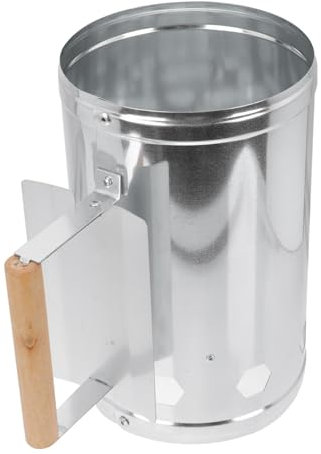 VANZACK Metal Chimney Starter Bbq Carbon Barrel Ignition Barrel Wood Handle for Fast Lighting