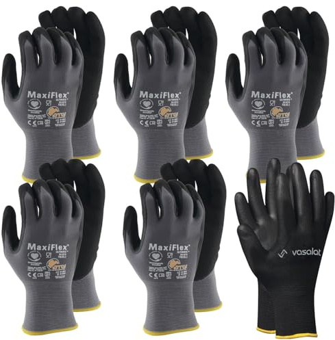 ATG Maxiflex Handschuhe Gr. 10 Ultimate 5 Paar- Arbeitshandschuhe Herren und Damen mit hervorragendem Grip - Montagehandschuhe Nitril