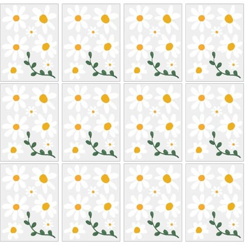 TNSRAY Gänseblümchen Aufkleber Aufkleber Auto Tuning, 12 Stück Sticker Koffer Motocross Gänseblümchen Aufkleber, Blumen Auto Aufkleber wasserdichte, Fahrrad Aufkleber Gänseblümchen Blumen Aufkleber