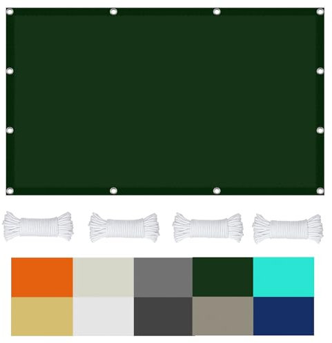 Sonnensegel Rechteckig Quadrat 2.5 x 4 m 98% UV Schutz Rechteckig Sonnenschutz Netz mit Ösen für Balkon Terrasse Garten Camping, Dunkelgrün