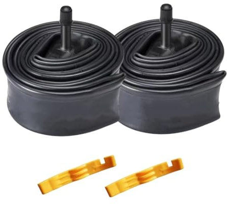 Fahrradschläuche, 66 cm (26 x 1,95/2,125 Zoll), AV33 mm, Schrader-Ventil, kompatibel mit 26 x 1,95/2,0/2,1/2,125 Fahrradreifen mit 2 Fahrradreifenhebern, 2 Stück