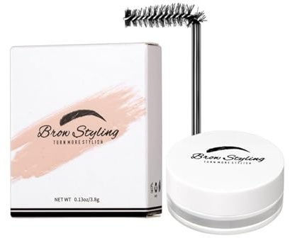 Kasmole Cera per lo styling delle sopracciglia | Gel per sopracciglia trasparente Pomata per lo styling delle sopracciglia lunga tenuta Kit saponetta per sopracciglia, con pennello