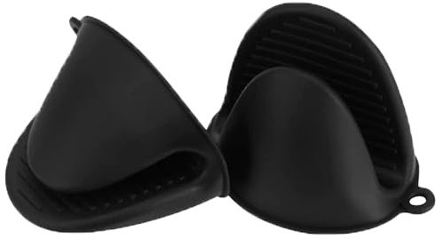 Guantes Horno | Manoplas Horno | Guantes Cocina | Guantes Silicona Horno Freidora Aire | Utensilios de Cocina | Accesorios Freidora de Aire | Accesorios Airfyer | Free BPA (Silicona Free BPA, Negro)