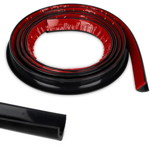 Canalón de lluvia autoadhesivo negro 2,5 m – J Shape canalón de lluvia de techo tiras de redirección para autocaravanas, vehículos, camiones, barcos, coches, furgonetas