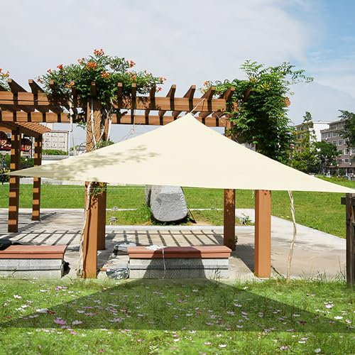 Sun Shade Sail, Beach Shade Canopy Wind Sail,Tear and Rust Resistant Sun shade sail for Yard Deck， Garden Sun shade Sail，above ground pool shade(Size:6 * 6 * 6m)