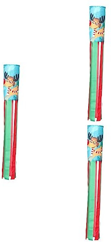 BESPORTBLE 3piezas Bandera De Viento Navideña Para Colgar Decoración De Jardín Exterior y Diseño Para Celebraciones De Navidad