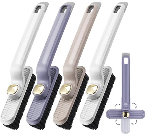 Kssvzz 4 Stück 360° Rotierende Fugenbürste Bad, Hartborsten Reinigungsbürste, Bürste Reinigung zur Fugenreinigung für WC, Küche