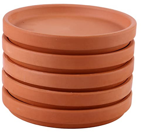 Gogogmee Pack De Jardinage Plateaux pour Pots De Fleurs Soucoupes pour Pots De Fleurs en Terre Cuite Pots De Fleurs en Terre Cuite