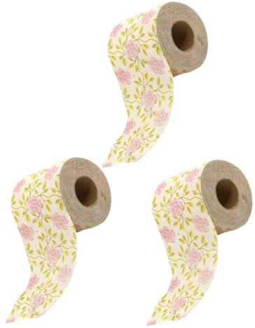 KOMBIUDA Carta Igienica Decorata a Rose, 3 Pezzi in Polpa di Bambù, Motivo Floreale Creativo per Bagno e Decorazione Stanza