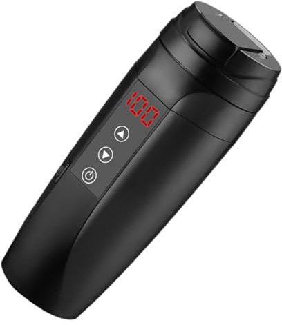 HOLIDYOYO Taza Eléctrica De Acero Inoxidable Con Calefacción Para Coche Vaso Térmico Con Pantalla De Temperatura Termo Vacío Portátil Para Café y Bebidas Calientes Viajes
