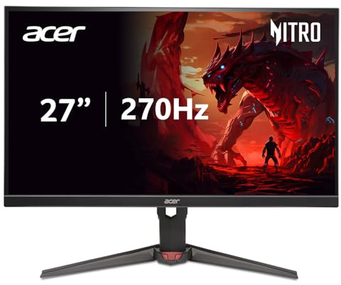 MONITOR acer Nitro 27 Inch WQHD 2560 x 1440 ZeroFrame Design IPS Gaming AMD FreeSync Premium | Up to 270Hz Refresh | Up to 0.5ms | One Display Port 1.4 and Two HDMI 2.0 Ports | XVA270U Z1bmiiprx